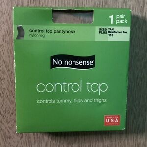 No Nonsense Control Top Pantyhose Size Plus New